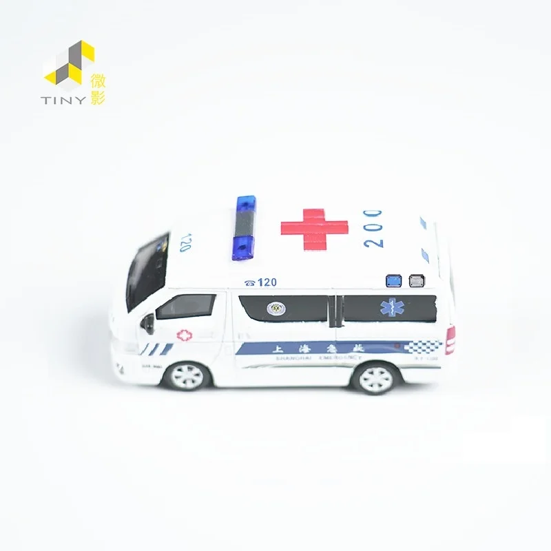 TINY 1:64 Seal Ambulance Shanghai Emergency Alloy Simulation Model Car