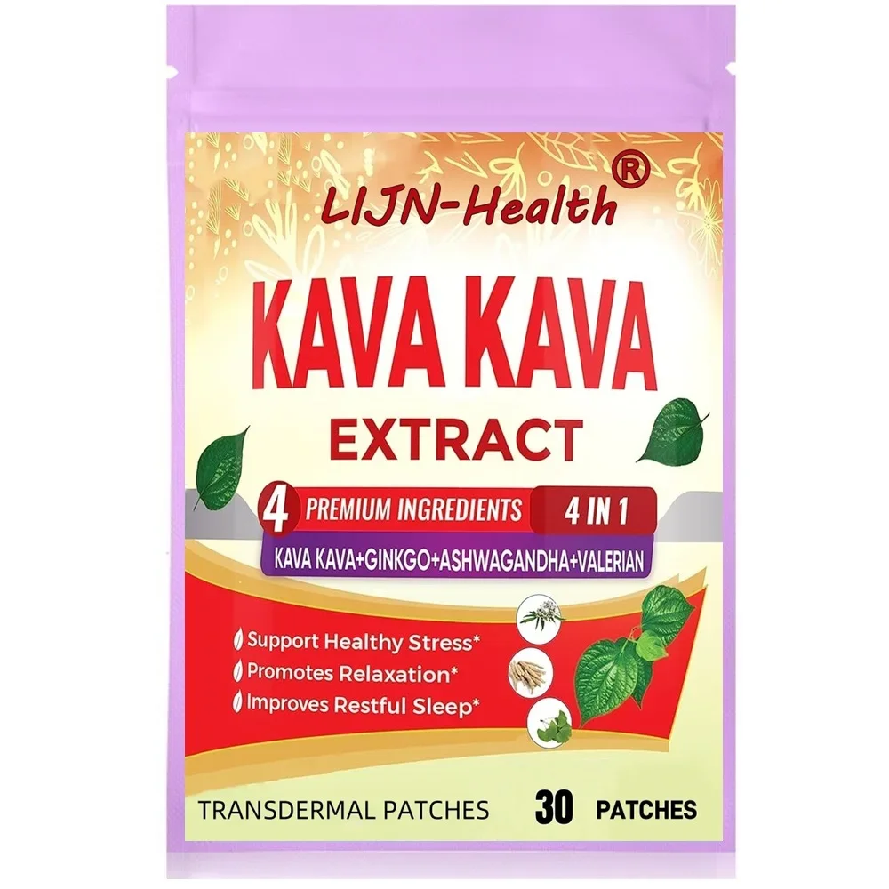 

30 Patches Kava Kava Transdermal Patches with Ginkgo, Ashwagandha, Valerian- Relaxation Support