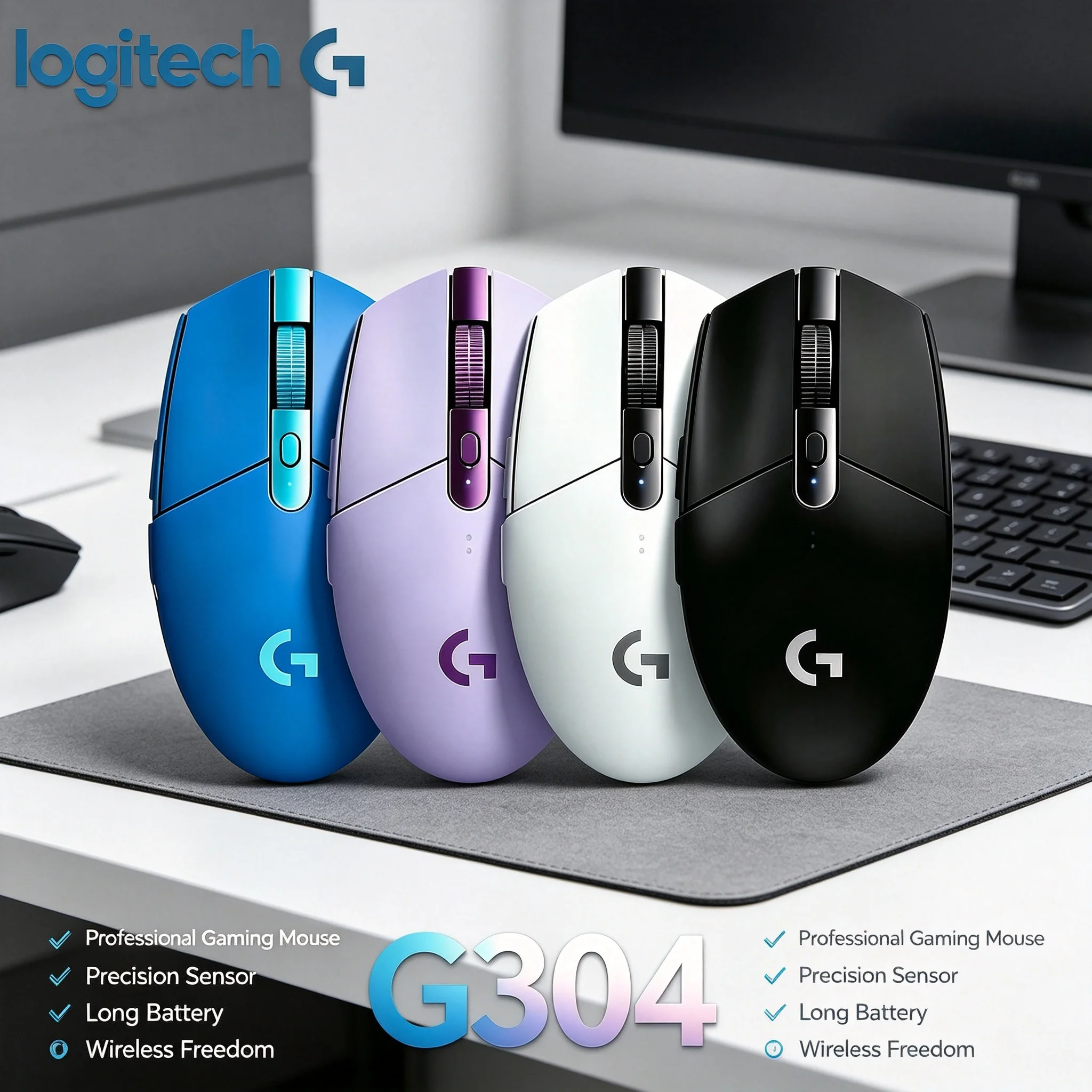 Logitech G304 Wireless Gaming Mouse Stable 2.4G Connection Ergonomic Hand Feel Mice For Laptop PC