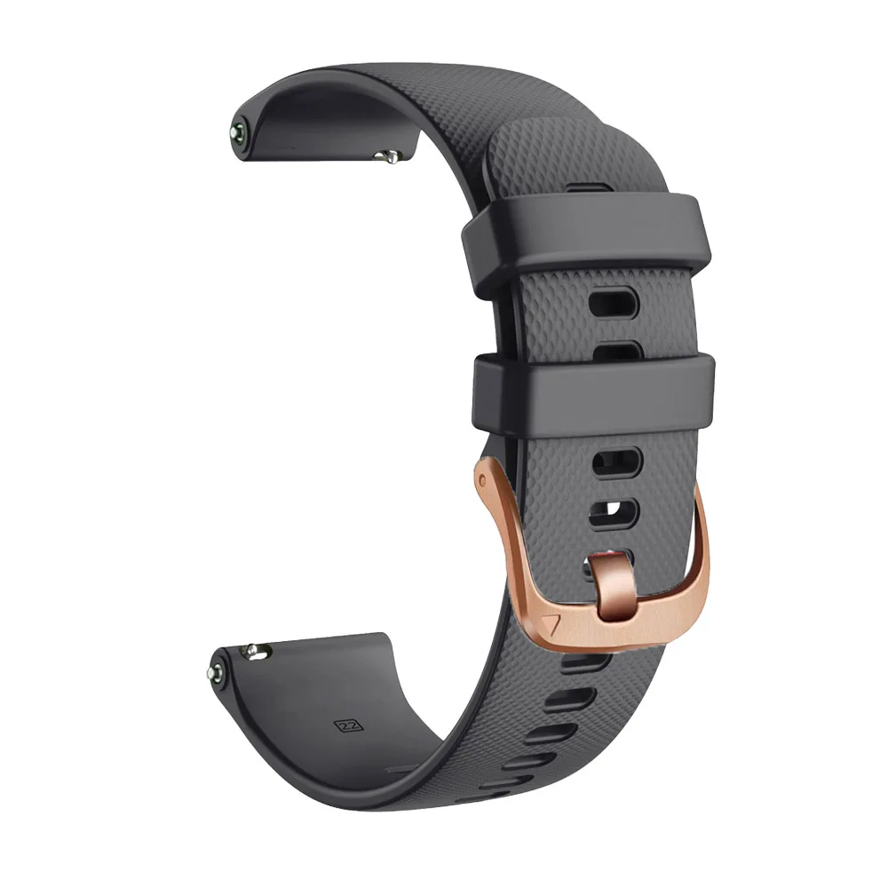 Rose Gold Buckle 18 20 22mm Soft Silicone Wrist Band For Garmin Venu 2 2S SQ Vivoactive 3t 4 Forerunner 745 Watchband Bracelet