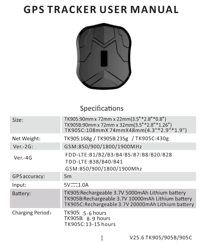 Latest TKSTAR Global  2G/4G Smart GPS Tracker Waterproof 5000-20000mah TK905 Real-Time Car GPS Tracker Free APP/SMS/Platform