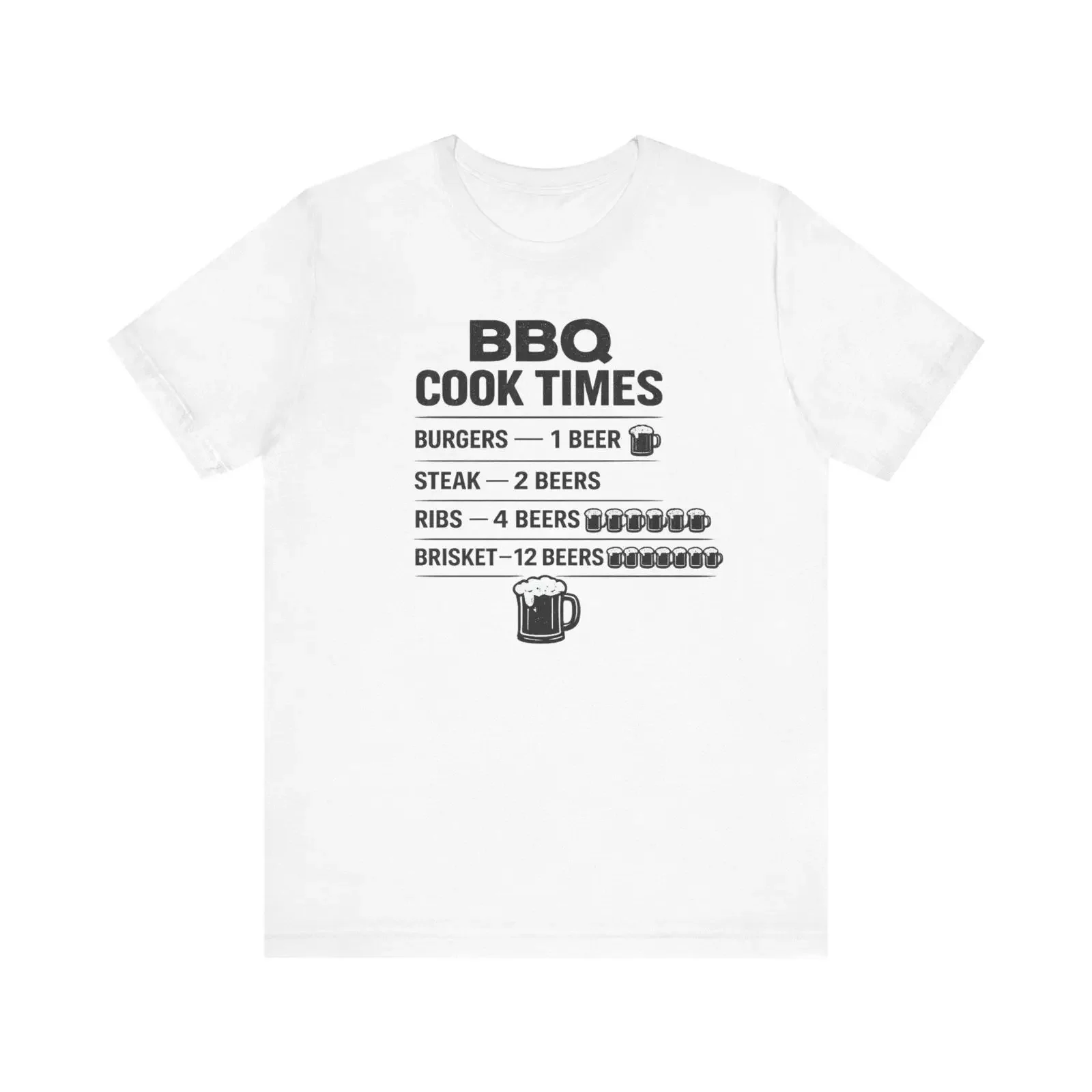 BBQ Cook Times T Shirt Grilling Cheat Sheet Pitmaster Humor Beer Count  vintage Washed Top For Everyday Wear Breathable homme