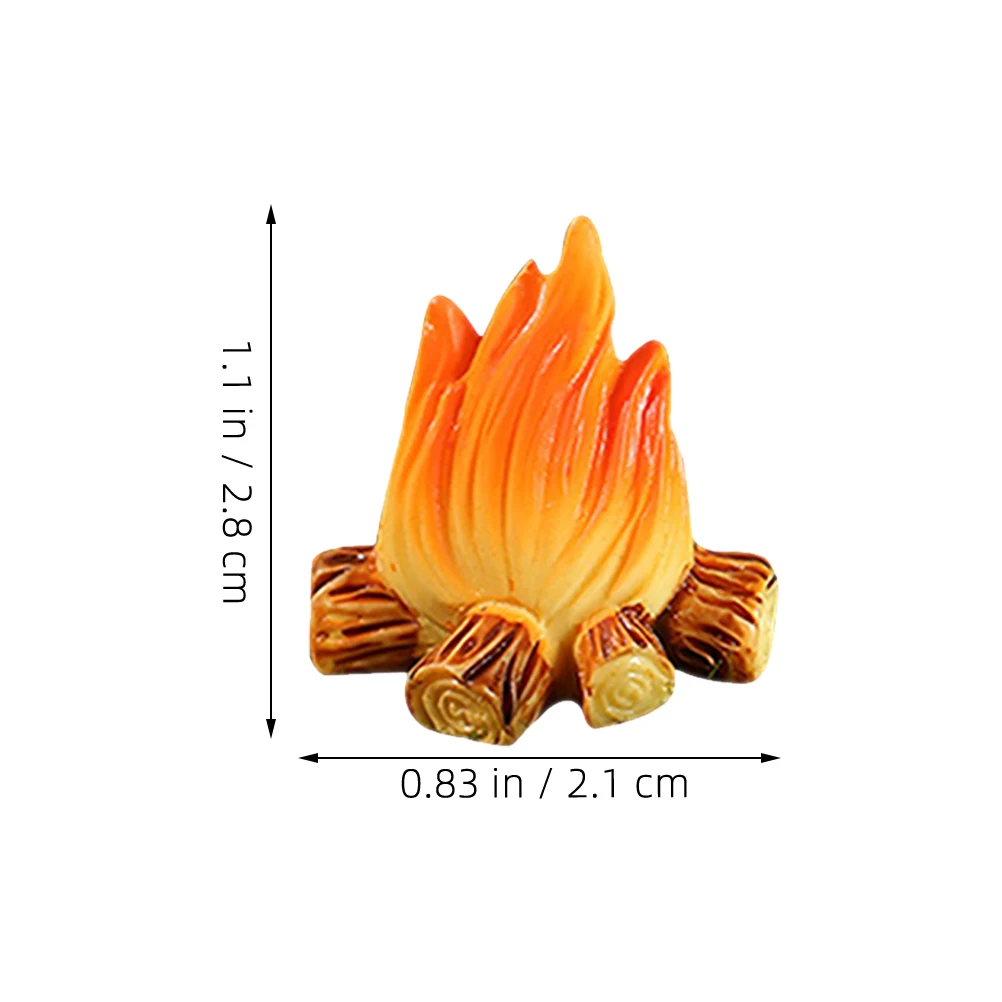 9 pcs Campfire Decoration Ornaments Resin Mini Bonfire For Fairy Gardens Accessories Micro Landscape Dollhouse Camping Setup