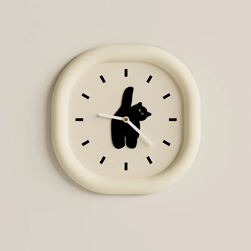 Cute Cat Wall Clock for Living Room Wall Decoration for Home Nordic Bedroom Noiseless Silent Clock Modern Home Decoration Items