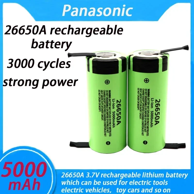 2-10PCS Original Panasonic 26650A 26650 5000mah 3.7V High Capacity Lithium Rechargeable Batteries For Flashlight Electric Car