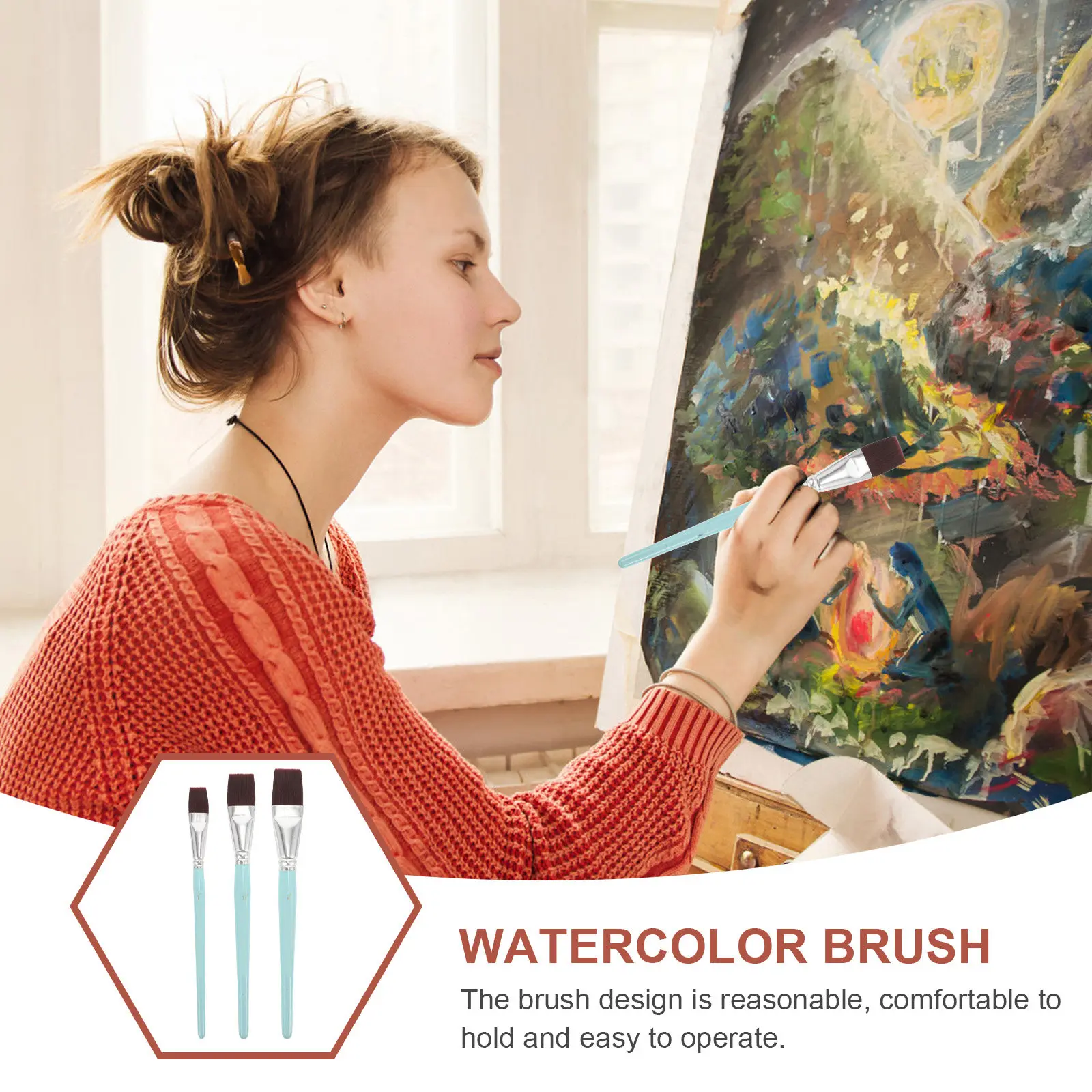 1Set Oil Painting Brush Set Multi Function Painting Tool Ergonomic Design Easy Control for Teens Adults Beginners Art Craft Gift