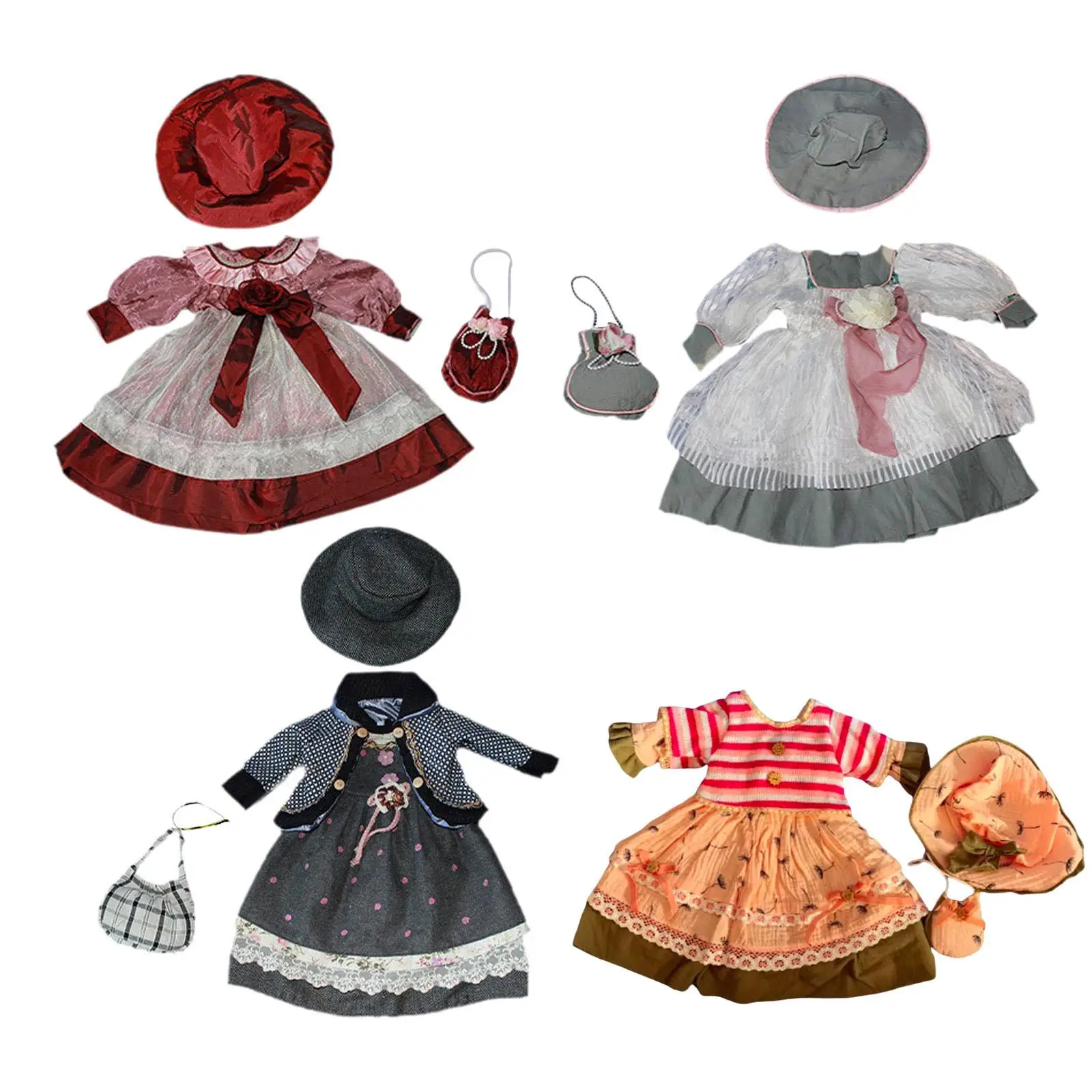 1/3 Mädchen Puppe Kleid DIY Puppe Spielzeug für Kinder Geburtstag Geschenk Anhänger Puppe Nette Koordination Puppe Kleidung Outfit für 60 cm-65 cm Puppe