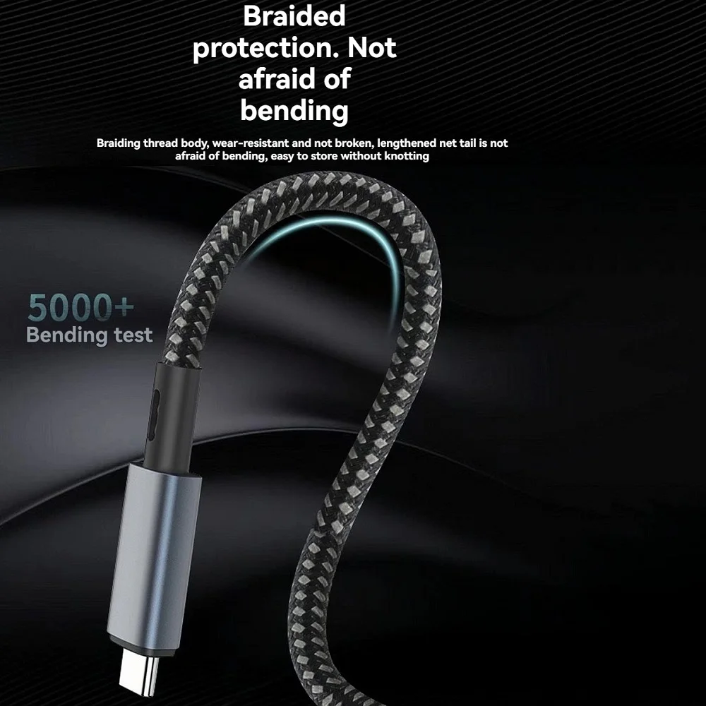 40Gbps Transmission PD 240W 5A Fast Charging Cable For Xiaomi Type C Dual Head 8K Projection Cable USB4 Full-function Data Cable