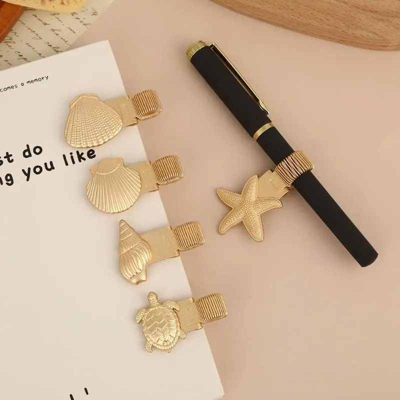 Cute Ocean Turtle Metal Pen Clip Spring Loaded Pen Holder Clamp Decor Diary Notebook Journal Student Office Stationery Supply