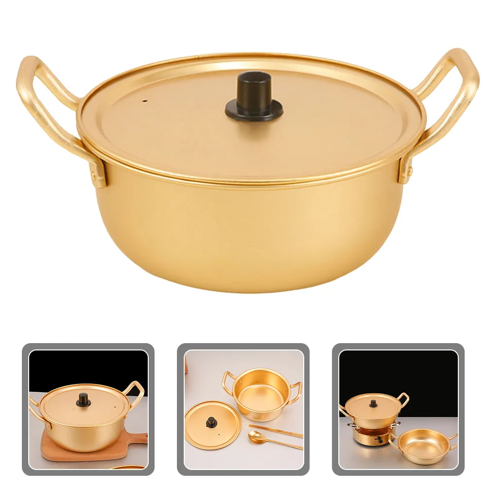 Aluminum Ramen Pot with Lid – Korean-Style Soup Pot for Noodles, Stew, Pasta, Stock, Camping & Kitchen Use