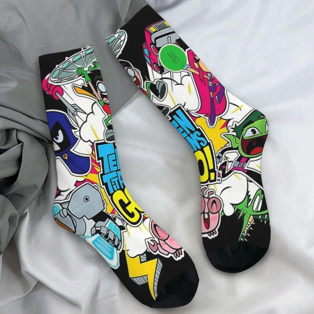 

Носки Teen Titans Go Beast для мальчиков, винтажные чулки унисекс, мужские качественные спортивные носки для бега, зимние дизайнерские носки против пота