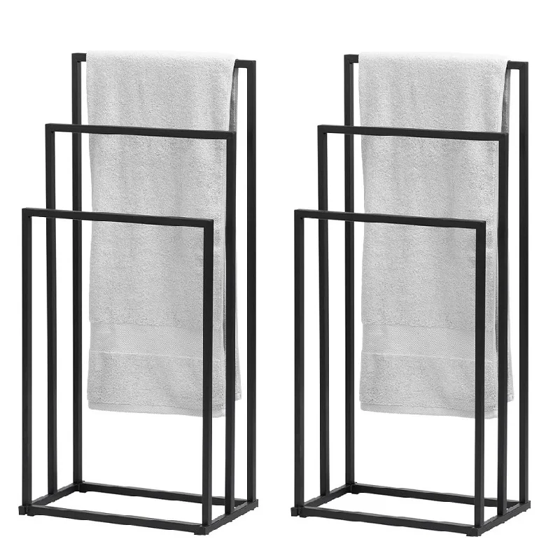 

2pcs Standing Towel Rack Metal Floor Towel Rack Heavy Duty Free Standing Towel Holder Towel Drying Rack for Pool Towel Blanket
