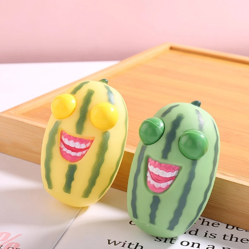 Anti-Anxiety Squeeze Toy for Adult Eye Popping Watermelon Novelty Pinch Toy for Boys Girls Autisms Kids Stress Reliever