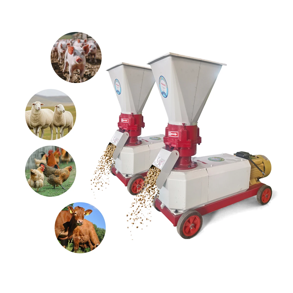 Farms Use Household Small Manual Pelletized Poultry Livestock Animal Feed Pellet Machine Mill for Poultry Livestock Granulator