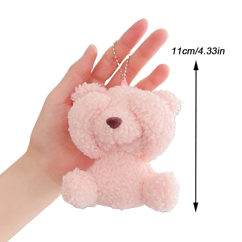 Cartoon Covering Face Shy Bear Doll Keychain Pendant Plush Bear Doll Toy Cute Stuffed Bag Charms Decorations Couple Pendant Gift