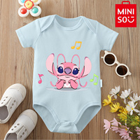 MINISO&Disney Jointly Signed 100% Cotton Baby Clothe Baby Onesie Bodysuit Cute Angel Cute Print for 0 To 12 Months Newborn