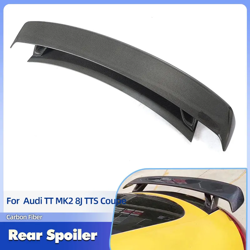 Alerón Trasero de Fibra de Carbono Completa para Audi TT MK2 8J TTS Coupé 2008-2014, Conversión a Alerón Trasero TTRS, Lip de Alerón Trasero FRP