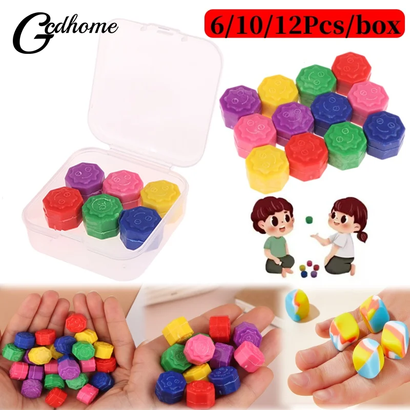 6/10/12Pcs/box Korea Traditional Play Game Gonggi Jack Stone Pebbles Set Exercise Colorful Fun Stress Relief Toy