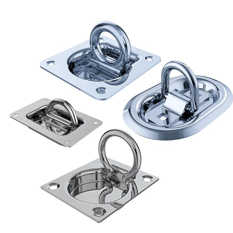 

Heavy Duty Stainless Steel D-Buckle Lashing Ring Truck Horizontal Ring Ground Fixed Pull Ring for Rope Hanging Buckle