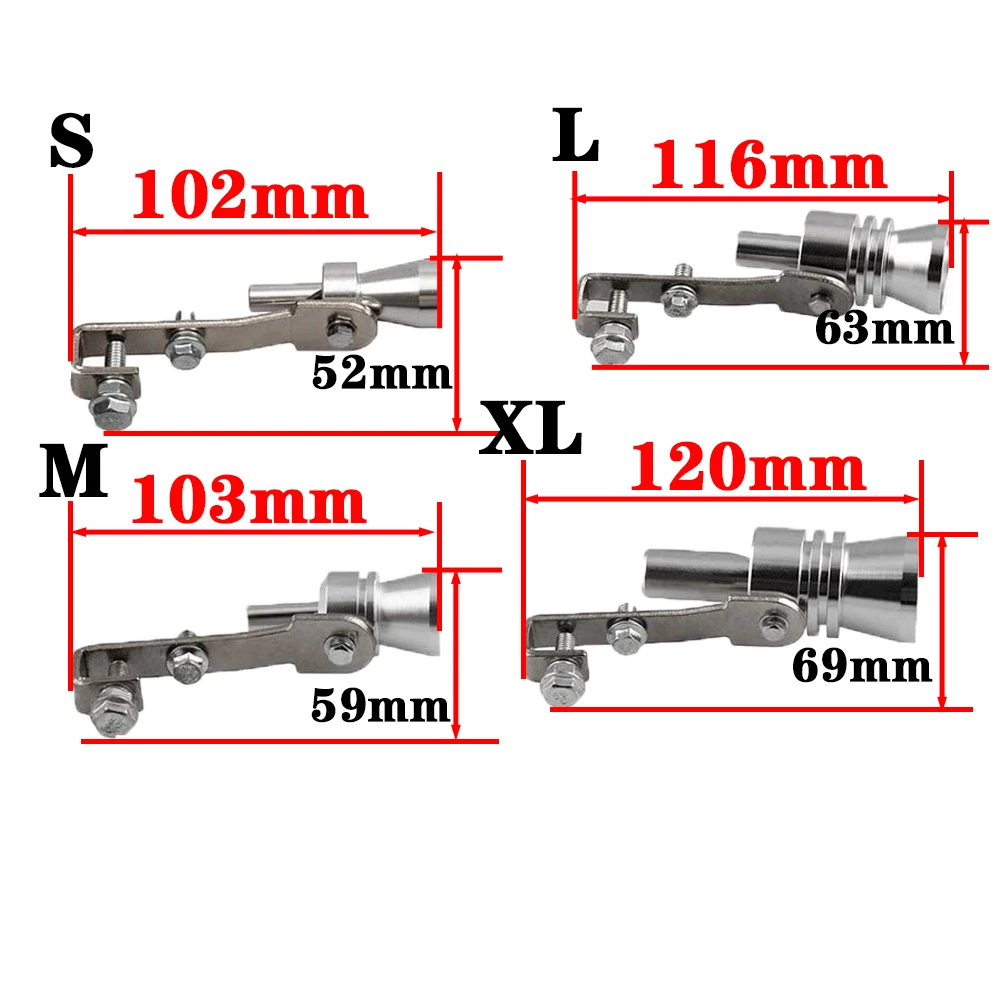 Car Turbo Whistle Universal Aluminum Car Turbo Sound Whistle Muffler Exhaust Pipe  Blow-off Valve Simulator