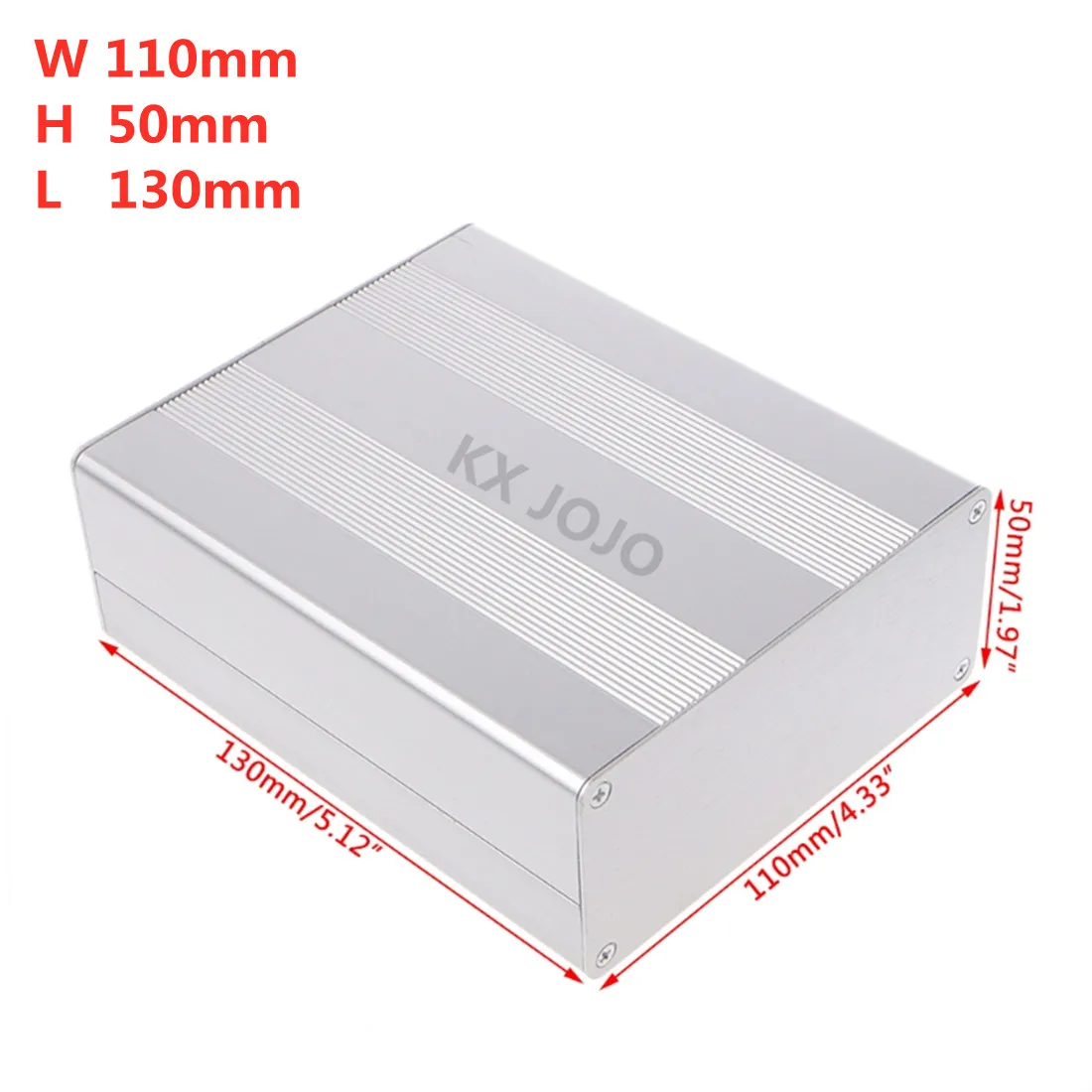 Aluminum Enclosure 110*50*130mm Split Waterproof Case Silver/Black PCB DIY Instrument Electronic Project Protective Box