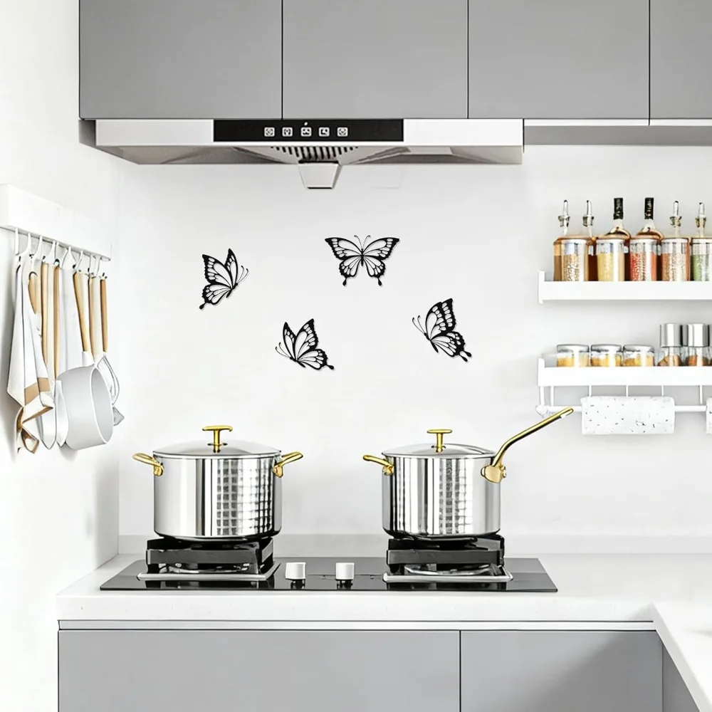 CIFBUY Metal Butterfly Wall Art Set Cute Fashion Home Decor Lightweight Easy Install Living Room Bedroom Kitchen Dining Bathroom