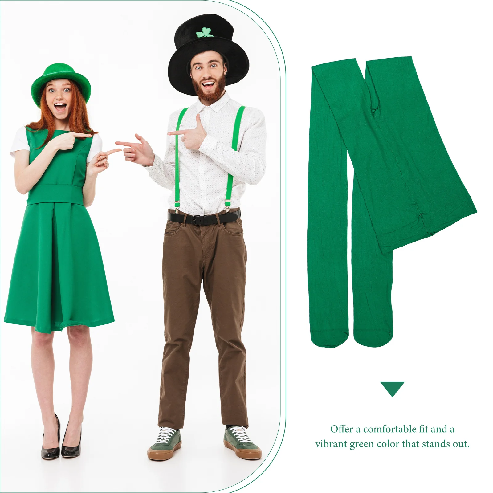 1 쌍 아일랜드 허벅지 높이 스타킹 그린 오버 니 세인트 패트릭 데이 축제 여성 의상 액세서리 탄력 있는 소프트 핏