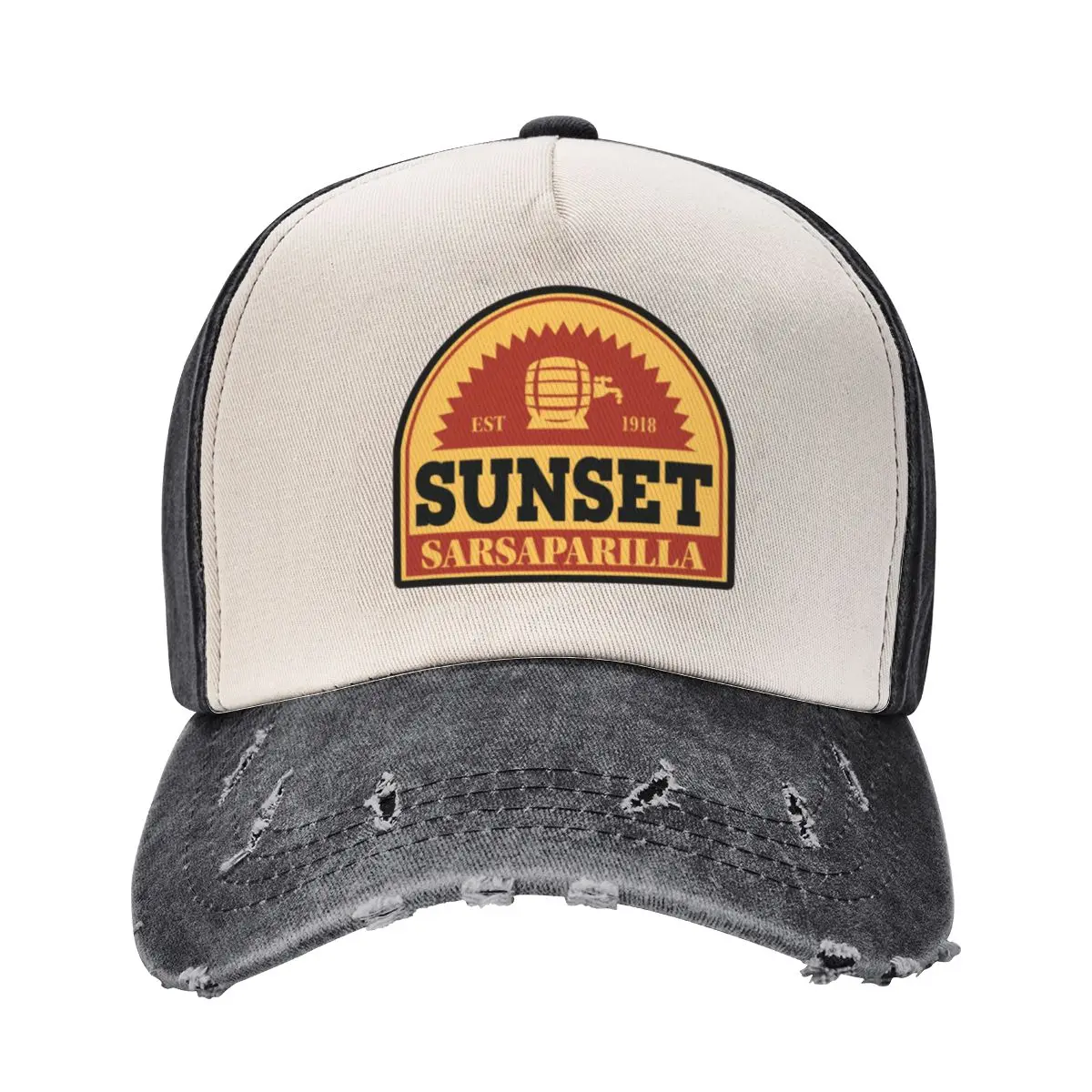 Sunset Sarsaparilla - sunset sarsaparilla Stroked Symbol - sunset sarsaparilla label printout Baseball Cap Beach For Men Women's