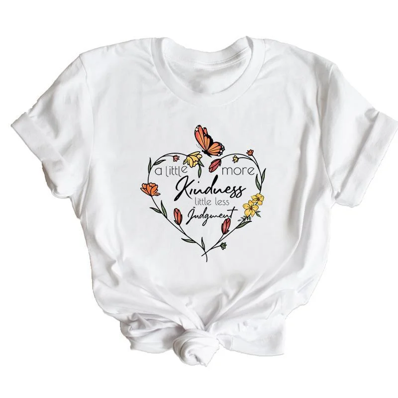 ملابس نسائية عصرية مطبوعة بالزهور، تي شيرت برقبة دائرية وأكمام قصيرة، تي شيرت جرافيك، ملابس جمالية