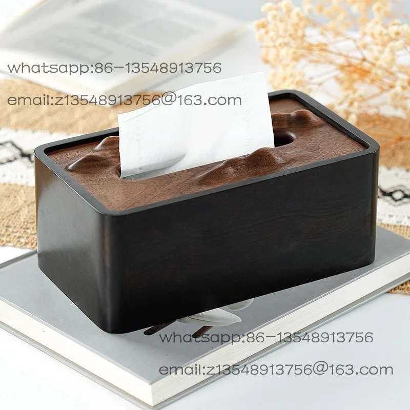 New Chinese black walnut red light sandalwood Jianshan pumping carton, multi-functional wooden tissue box, housewarming gifts