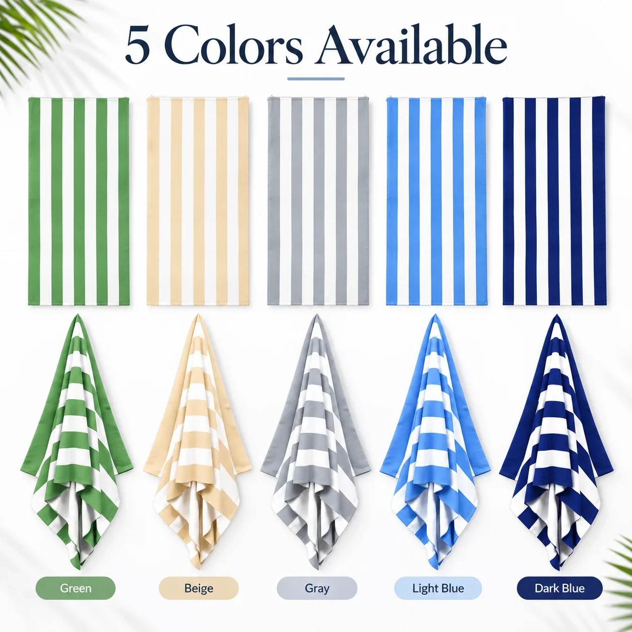 Microfiber Striped Beach Towel, Super Absorbent Quick-Dry Sports Towel, Swimming Bath Towel for Adults