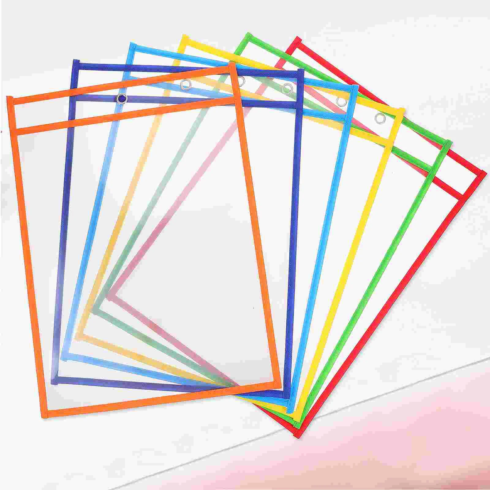 

6pcs Clear File Sleeves Multi-function Document File Holder Protectors Paper Organizer plastic sleeves for paper