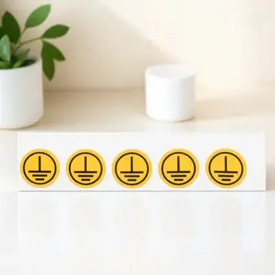

Warning Stickers Ground Grounding Labels and Signs Electrical Equipment Pp Synthetic Paper Symbol Protective Earth