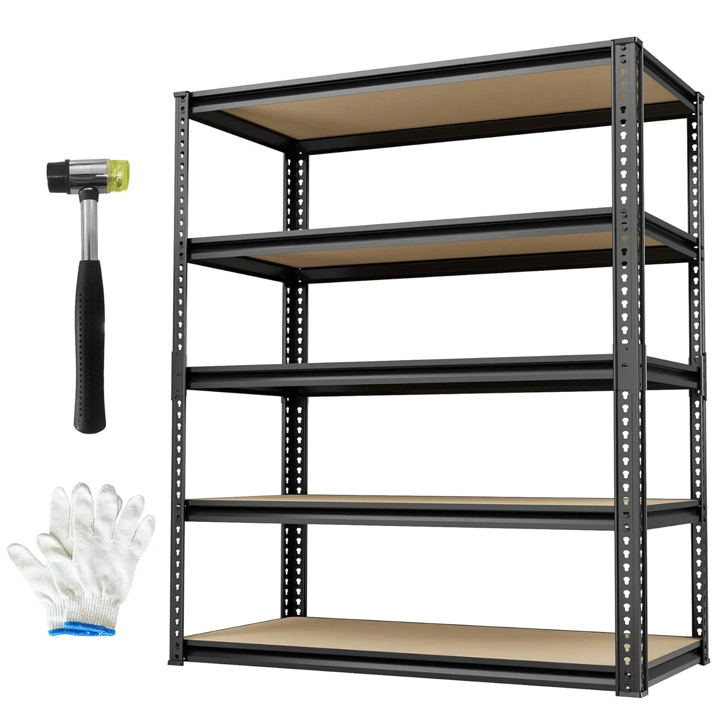 

Стеллажи для хранения 2400 фунтов, 5-ярусные, регулируемые, для гаража, сверхпрочные металлические стеллажи, настраиваемые под заказ