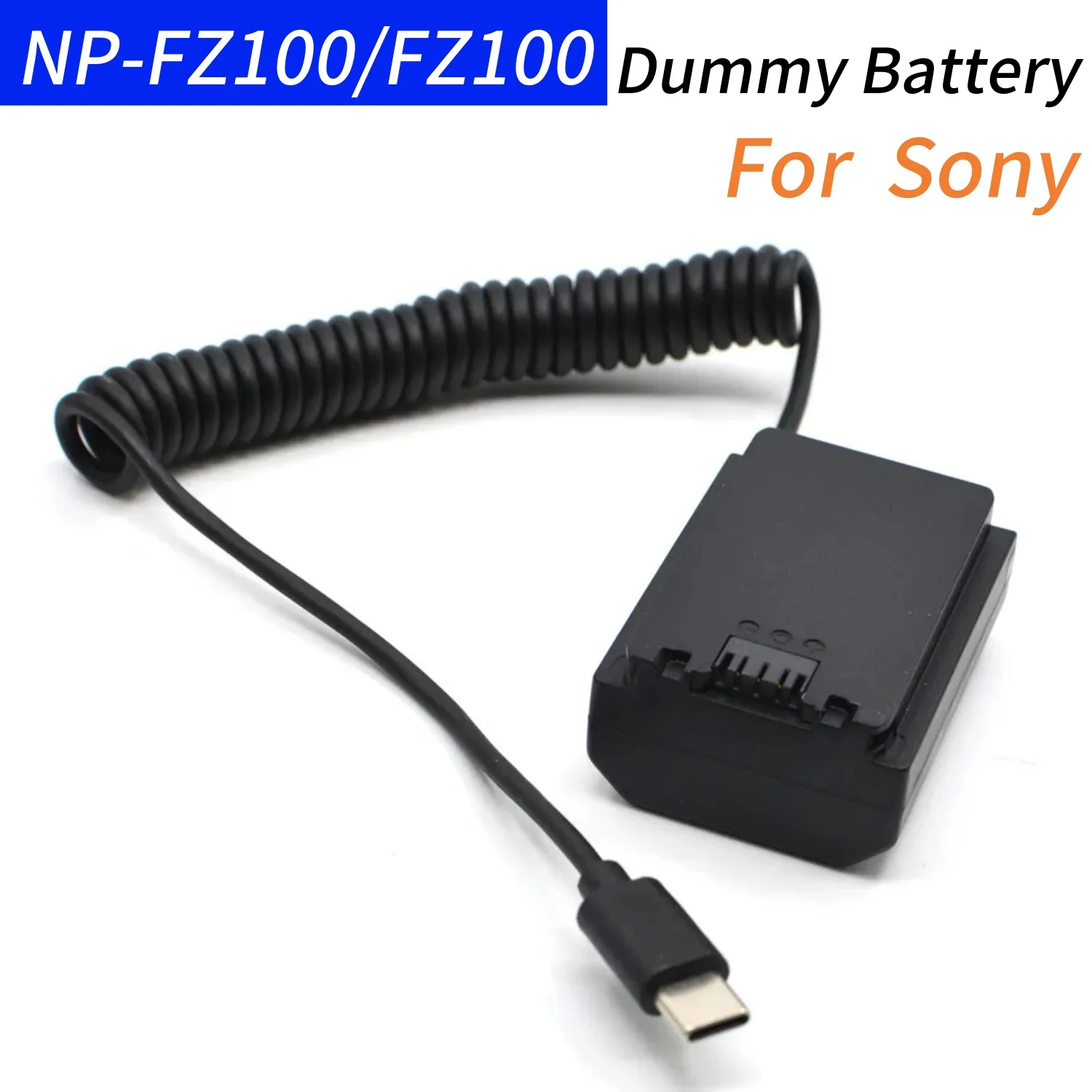 

NP-FZ100 NP FZ100 Dummy Battery USB-C to DC Coupler for Sony Alpha A7M4 M3 A9II A7RIII A7RIV 7RV R5 A7C A9S ILCE-9 A6600 Camera