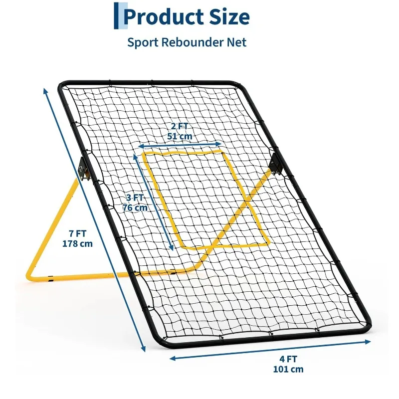 Volleyball Rebounder Net 7x4 Ft,Adjustable Bounce Back Net for Volleyball Training,Multi-Angle,Easy Setup,Foldable,Sturdy Frame