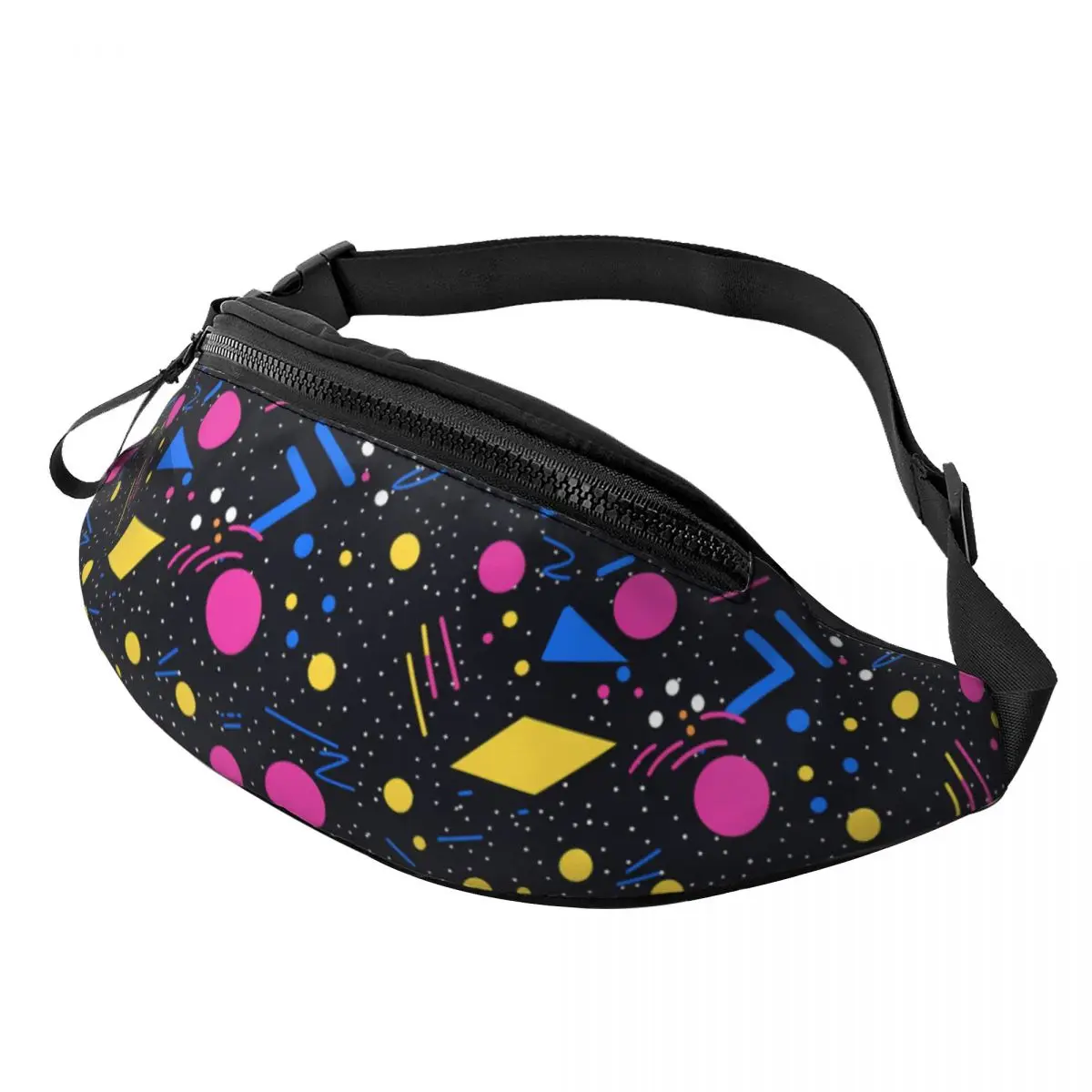 Custom Fashion Nostalgia 80s 90s Pop Pattern Fanny Pack for Traveling Women Men Crossbody Waist Bag Phone Money Pouch