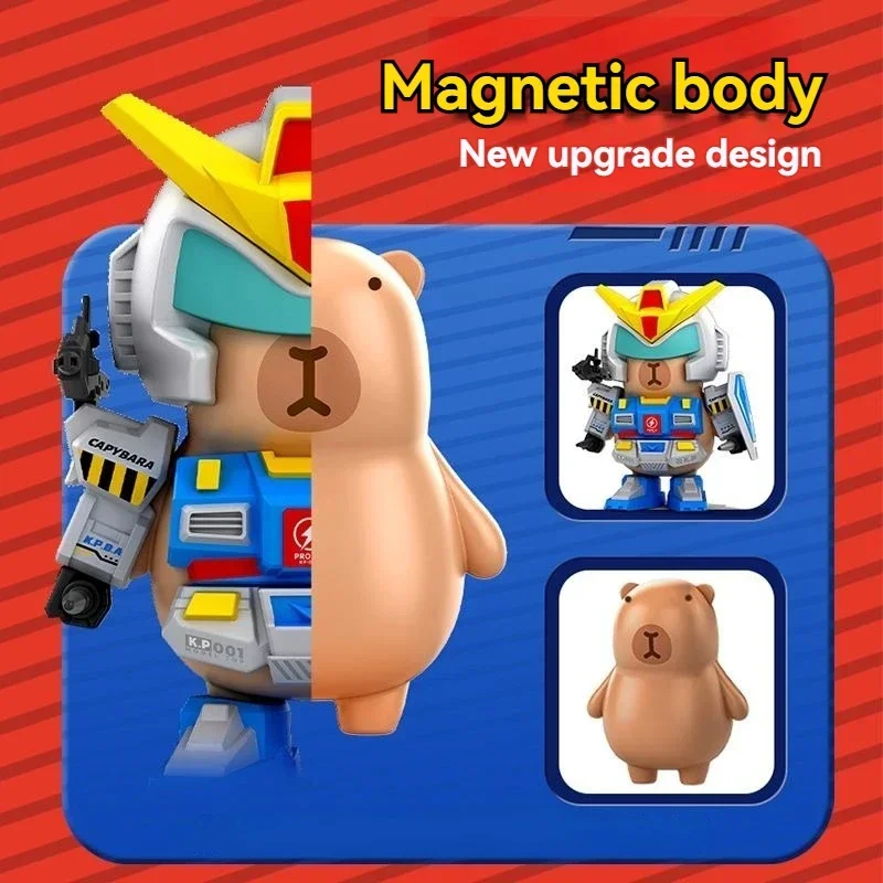 Creative Brand-New Cartoon Capybara Magnetic Mecha Doll Handcrafted Game Accessories Specially Decorated Toy Tabletop Ornaments