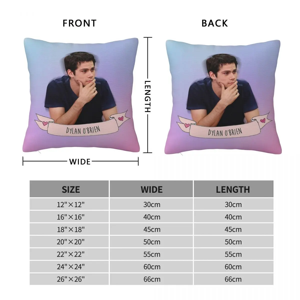 Dylan O'Brien Thinking Square Pillowcase Polyester Linen Velvet Pattern Zip Decorative Pillow Case Home Cushion Cover