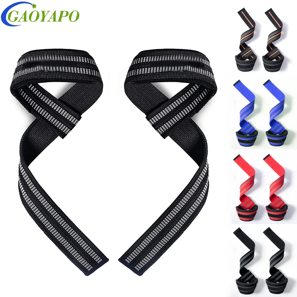 1Pair Lifting Wrist Straps for Weightlifting - Power Cotton Wrist Wraps to Lift Heavier with a Silicone Grip - Deadlift Straps