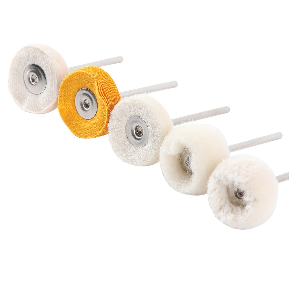 10Pcs/Set 22mm Dental Polishing Brush Wheel white/yellow cloth Felt Cashmere Cotton HP2.35mm Dentistry Teeth Polisher