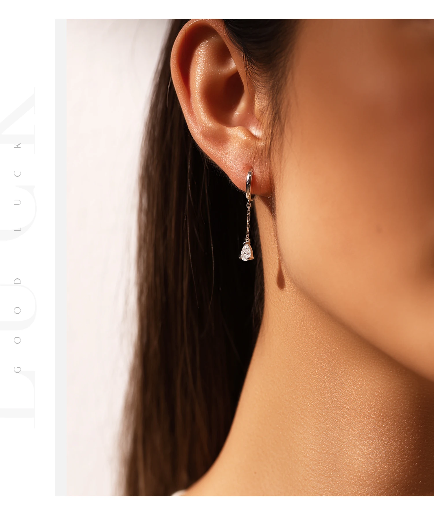 MODIAN 1 CT D Color Pear Cut Moissanite Drop Earrings 925 Sterling Silver Long Chain Lab Diamond Hoop Earrings Jewelry For Women
