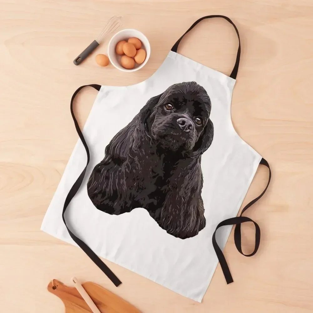 

American Cocker Spaniel Black Apron men's barbecue For Home Accessories kitchen utensil Apron