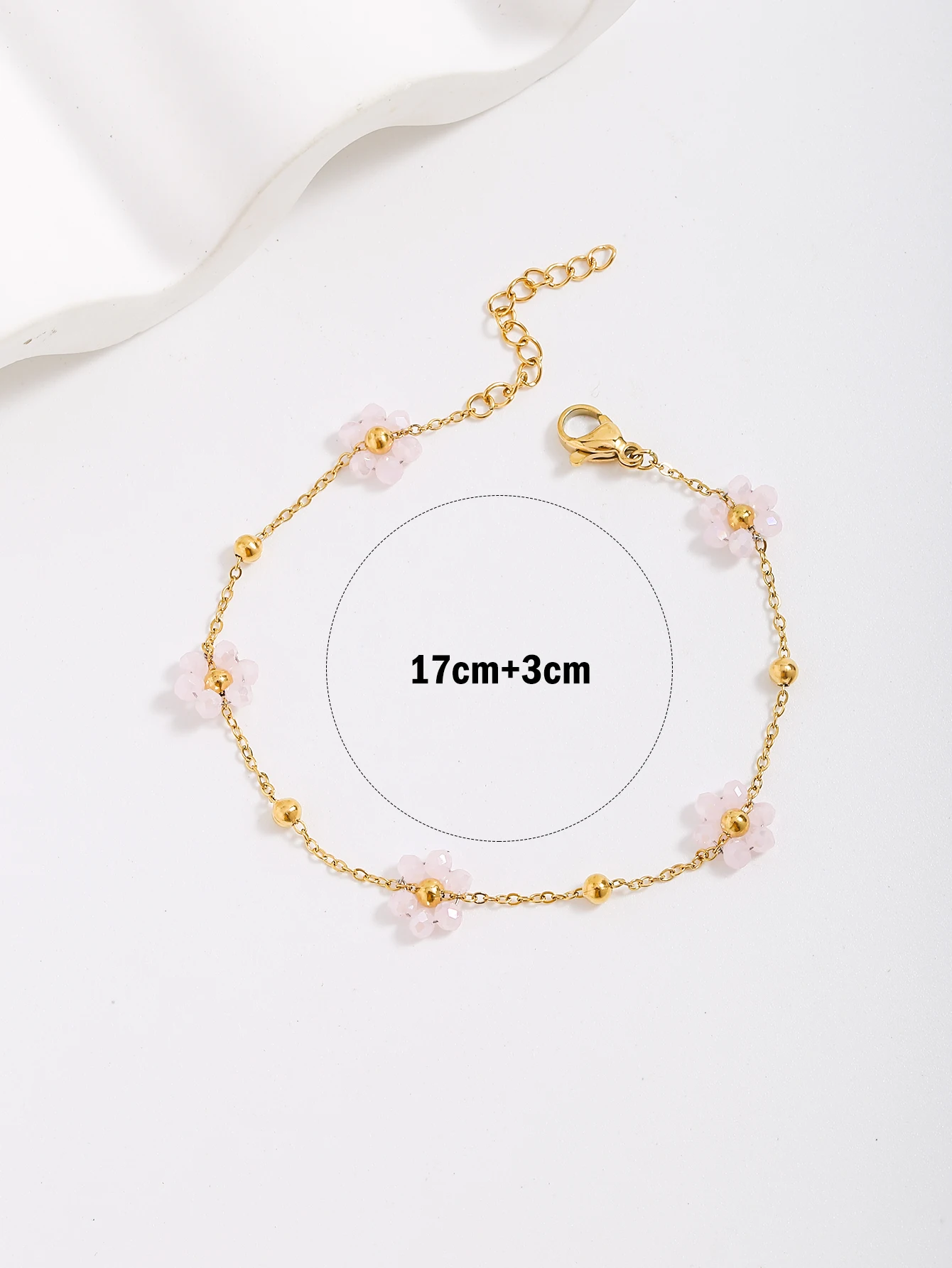 Stainless Steel Bracelet For Women Holiday Party Date Light Pink Pearl Chain Bracelet