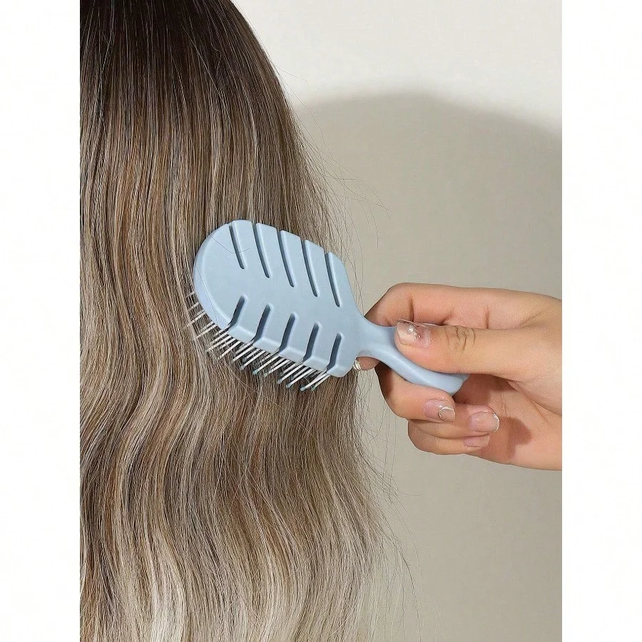 

Cute Mini Hollow Detangler Rib Comb for, Portable Scalp Massage Vent Hair Brush, Anti-frizz Smooth Styling Hair Comb for Daily Home & Travel Use