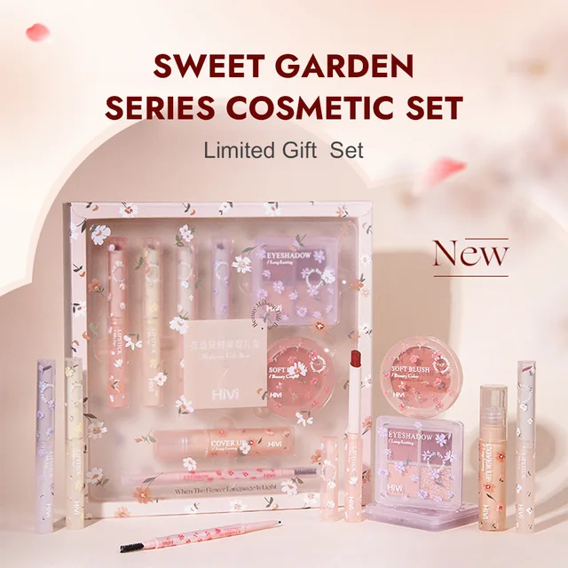 Ensemble de beauté 8 pièces avec rouge à lèvres, correcteur, fard à paupières, sourcils et fard à joues 1