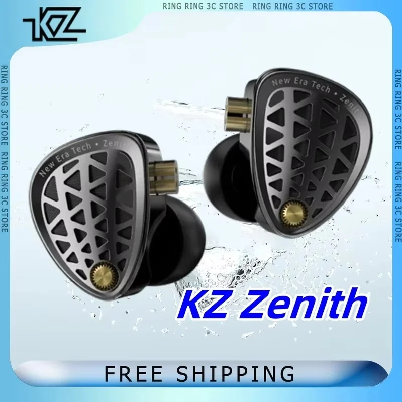 KZ Zenith In Ear Wired Hifi Earphones Flagship Single Motion Bass Fever Monitor Earbuds With Detachable Cable Custom  Headphones