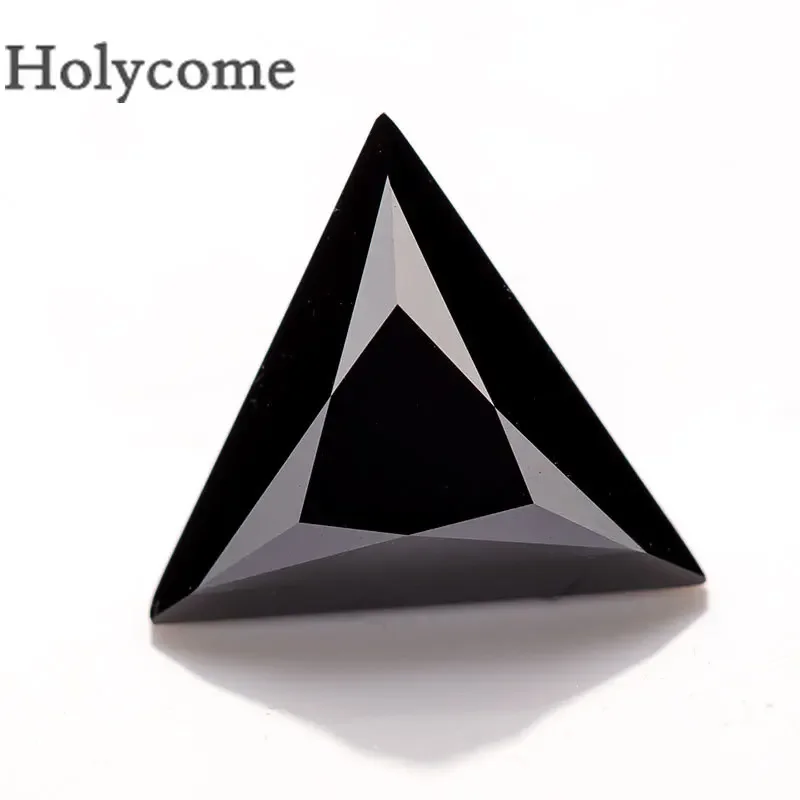 Holycome Moissanite Black ColorTriangle Shape GRA Certificate 4x4mm-15x15mm  Factory Direct Sales Diamond Tester Positive Beads