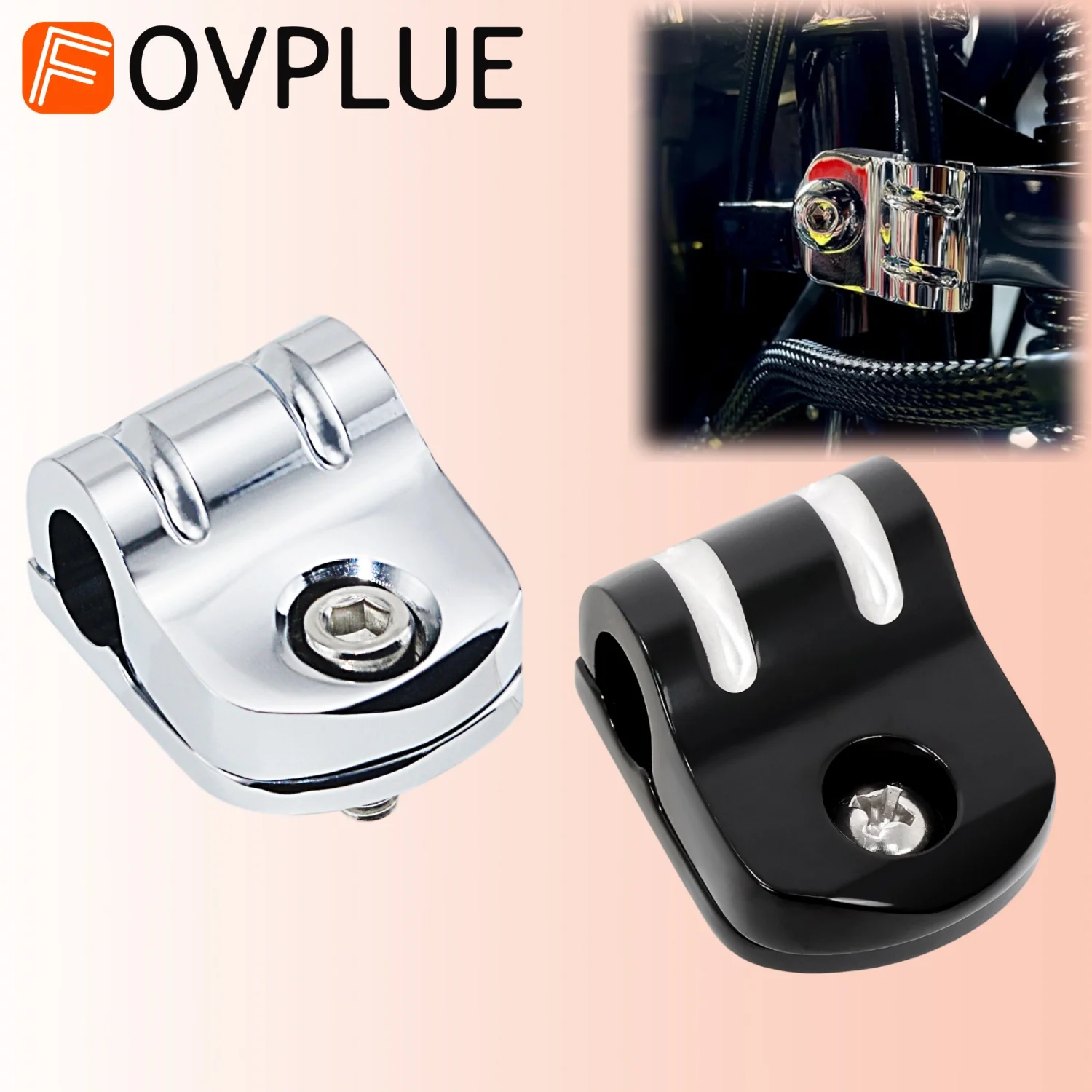 Motorradzubehör Aluminium-Kupplungskabel-Klemmen-Set für Harley CVO Softail Slim FLS Deluxe Fat Boy Fat Boy FLSTF 2000-UP