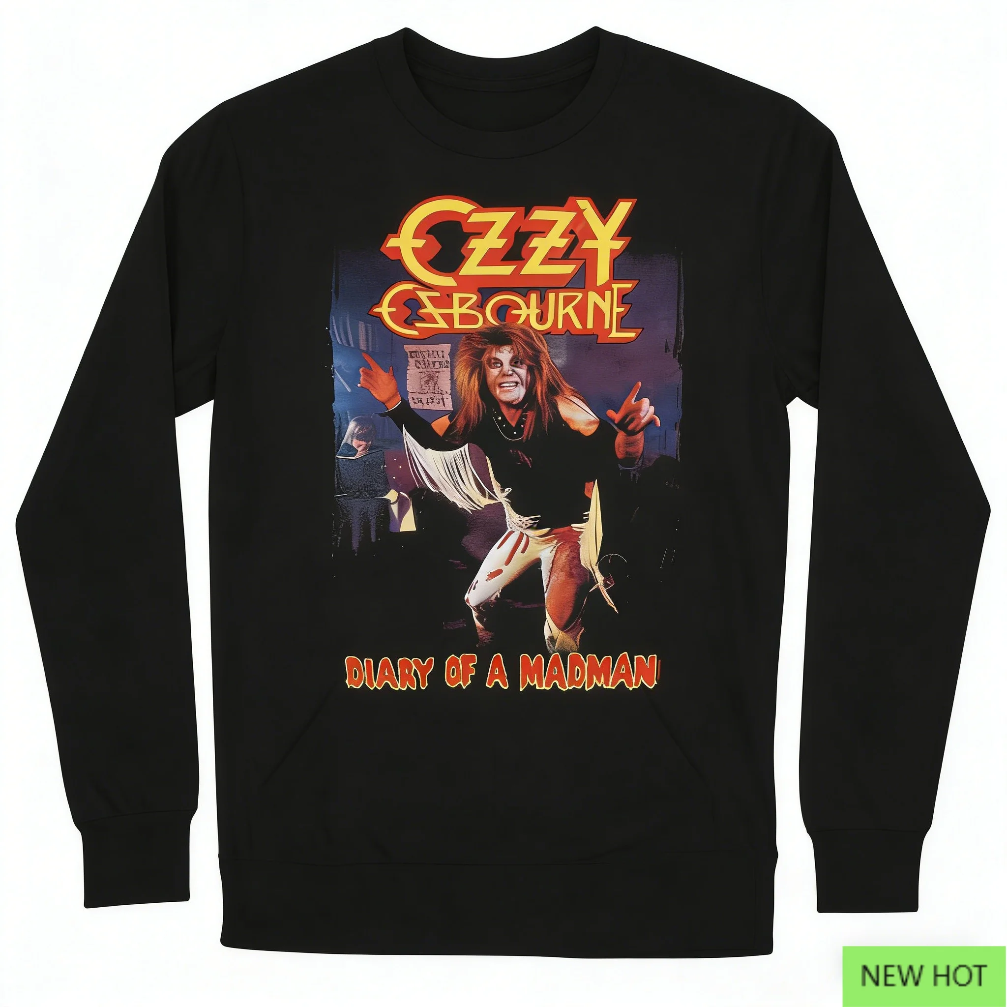 رقبة دائرية لمرحلة مذكرات Ozzy، قمة معدنية ثقيلة، مثالية للمعجبين الذين يحبون المسرح المجنون والأفعى المعدنية الثقيلة